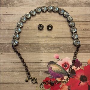 J. Crew necklace & earrings! Sparkly & fabulous. All stones intact.